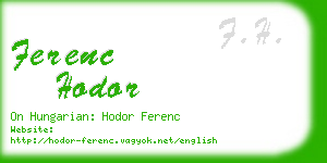 ferenc hodor business card